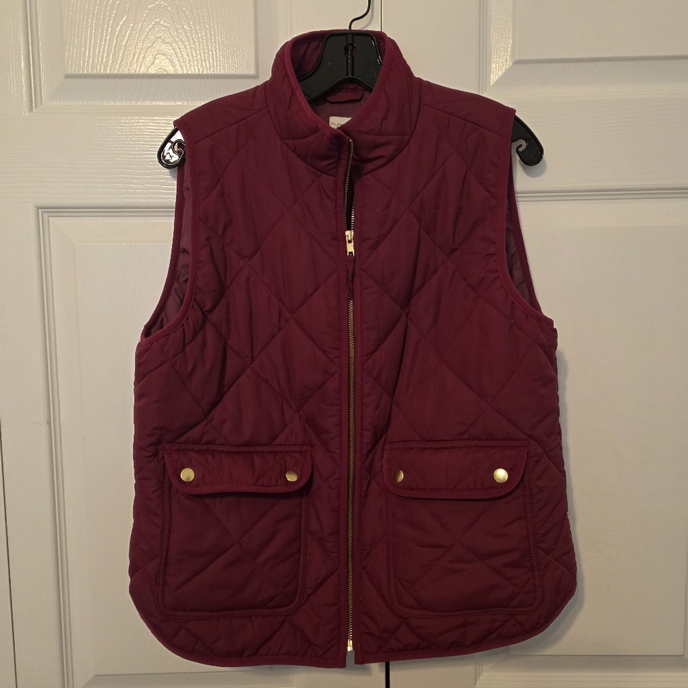 JCrew Factory Purple Quilted Vest